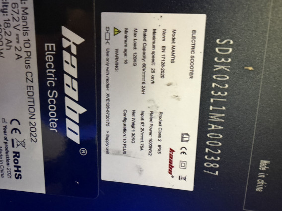 Kaabo Mantis 10 Plus - ridden for 0 km